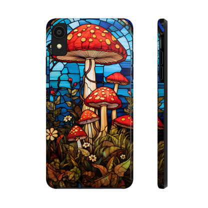 Stained Glass Mushroom Garden iPhone Case | Embrace Whimsical Beauty and Nature's Delight