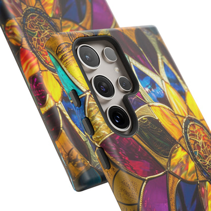 Cosmic Stained Glass Mandala Phone Case