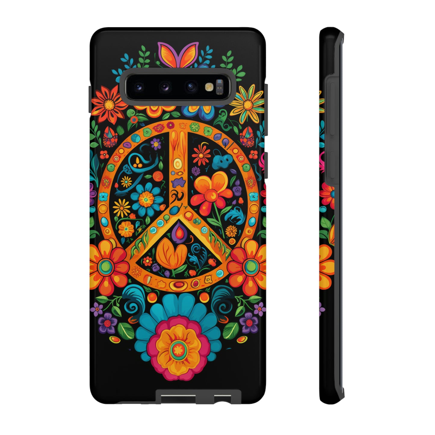 Peace Sign Embroidery Floral Hippie Style Phone Case