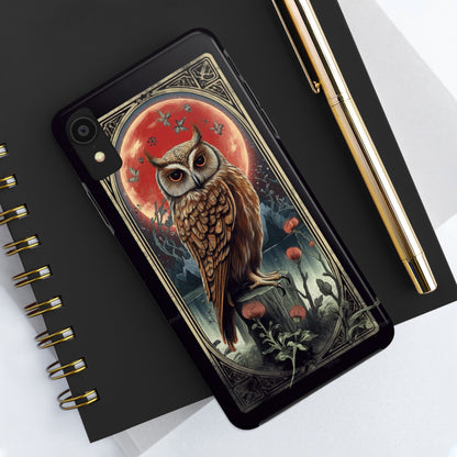 The Hermit Owl Tarot | Dark Academia Aesthetic Retro Tough iPhone Case | Embrace Mystical Vibes with Captivating Tarot Art and Reliable Protection