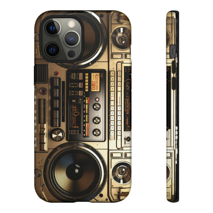 Urban Beats: Boombox Hip Hop Music Pixel Phone Case | Retro Rhythms for iPhone 15 Models