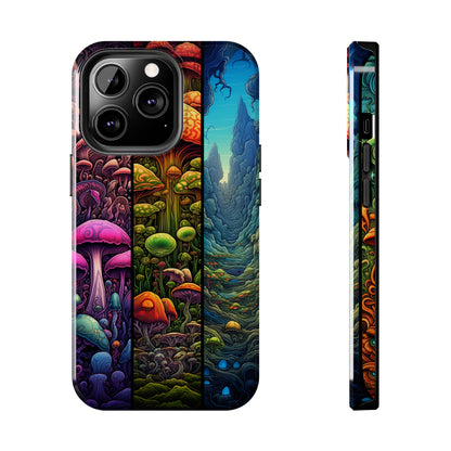 Life is just a fantasy, Mushroom, Flower Stained Glass iPhone Case | Psychedelic Natural Beauty