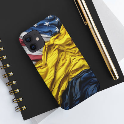 Support Ukraine Flag Phone Case | Show Your Ukrainian USA Patriotic Spirit with a Tough iPhone Case