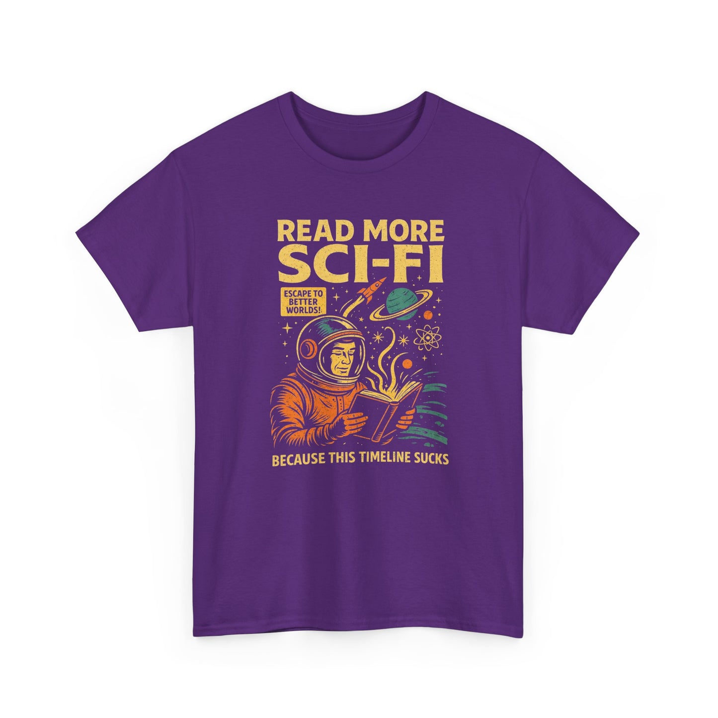 Retro Sci Fi Read More Sci Fi Books T Shirt Nerd Reader Tee