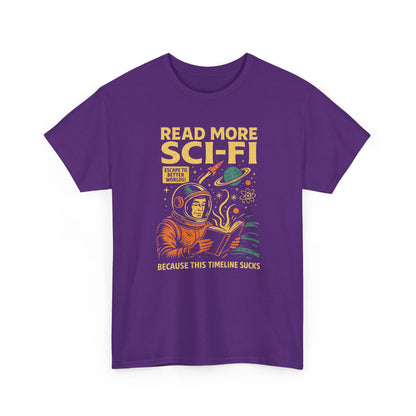 Retro Sci Fi Read More Sci Fi Books T Shirt Nerd Reader Tee