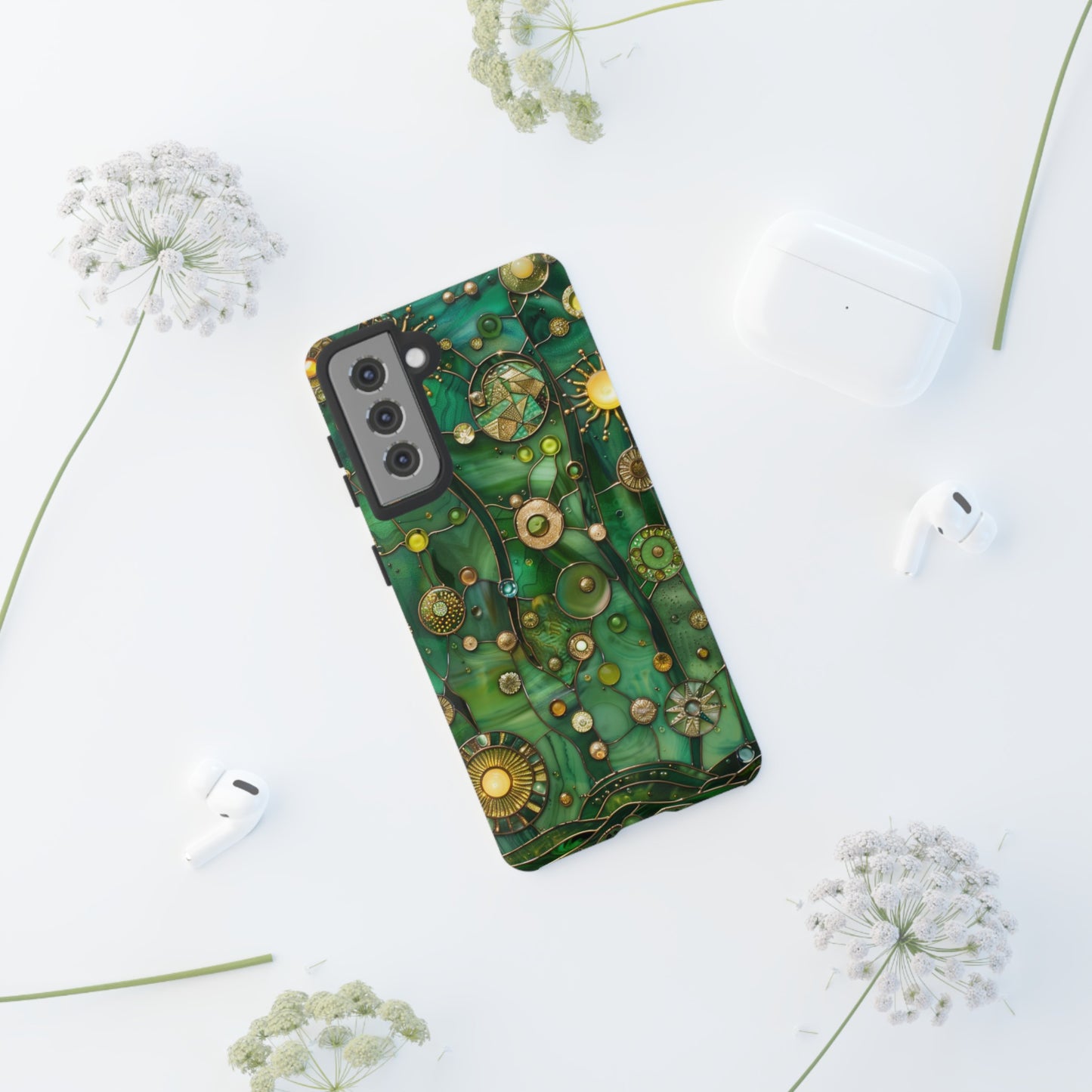 Green Celestial Stained Glass Mosaic Phone Case