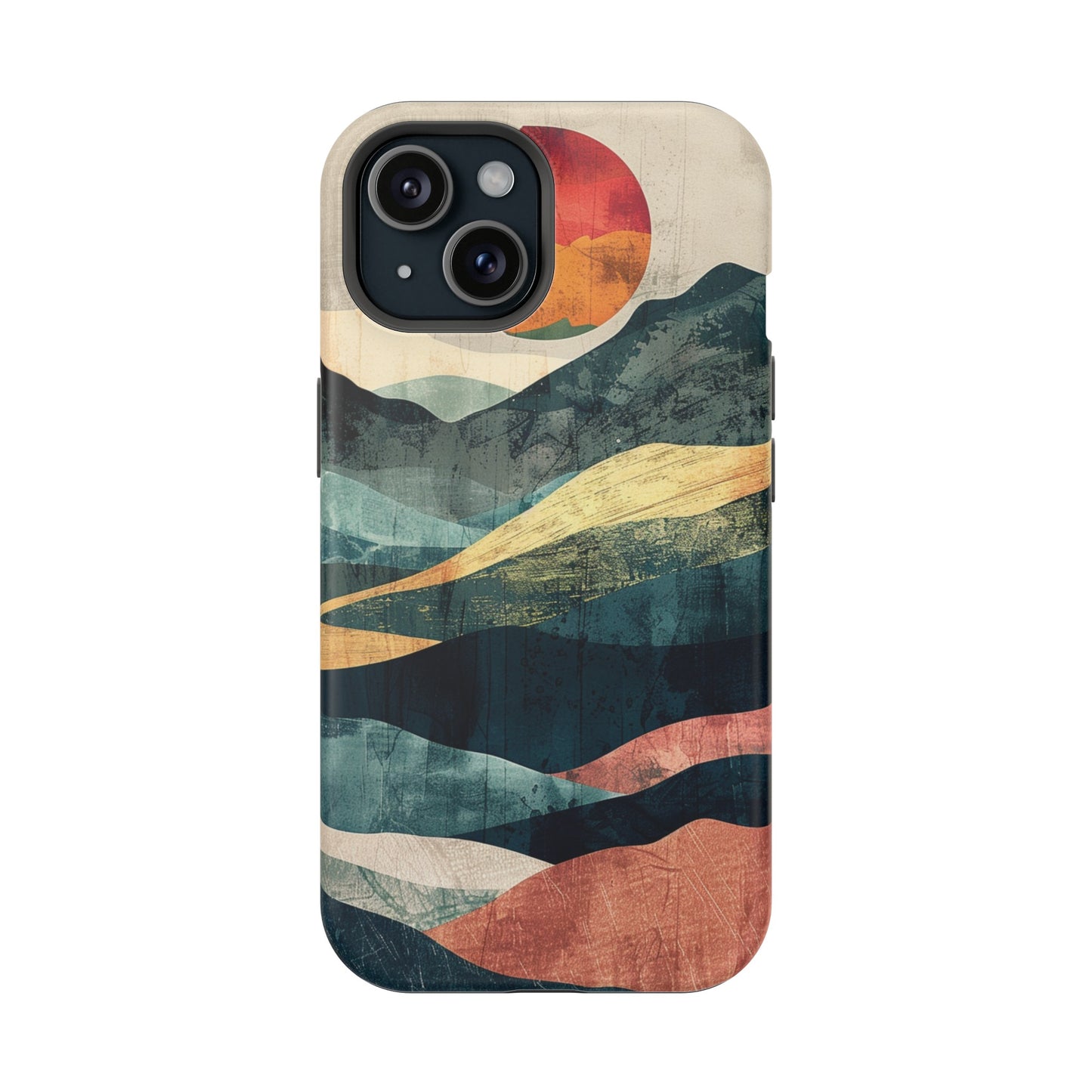 Retro iPhone Case Mountain Sunset MagSafe Phone Case