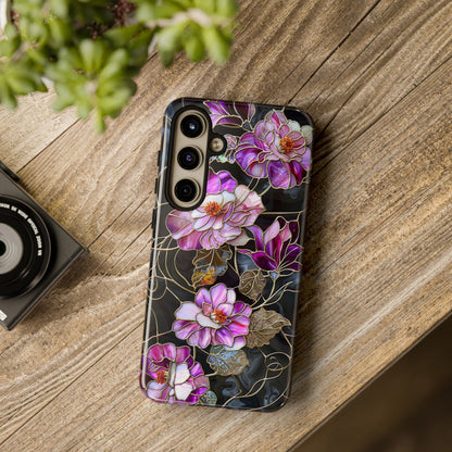 Magenta Color Floral Stained Glass Phone Case