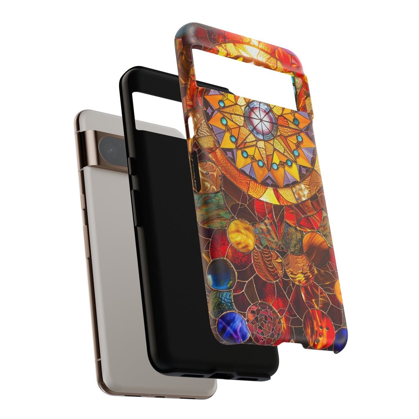 Cosmic Stained Glass Mandala Phone Case