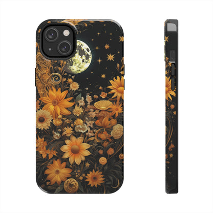 Cottagecore Floral Sun Moon Stars iPhone Case | Embrace Mystical Nature's Beauty