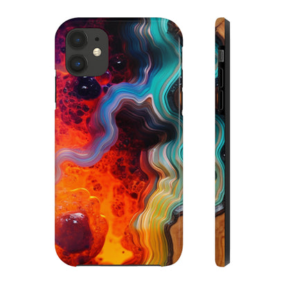 Faux Wood and Colorful Epoxy iPhone Case | Embrace the Beauty of Nature and Vibrant Artistry