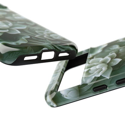 Green Jade Lotus Floral Art Phone Case