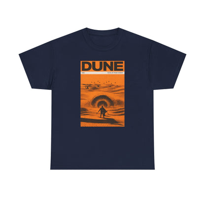 Retro Dune Sandworm Desert Sci Fi Book Cover Style T Shirt Epic Space Tee