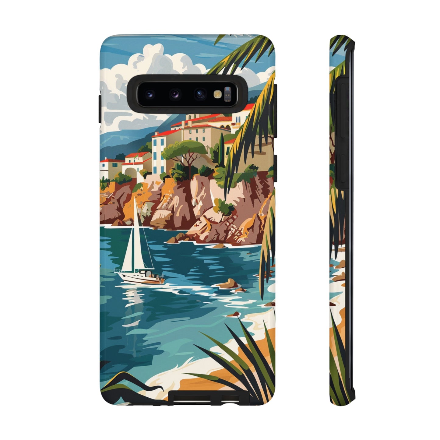 Midcentury French Riviera Sailboat Painting Phone Case