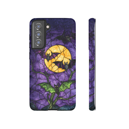 Full Moon Stained Glass Style Halloween Bats Phone Case