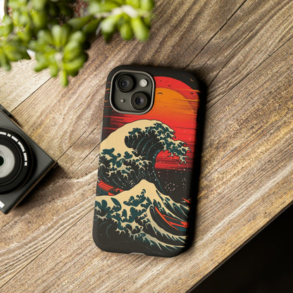 Great Wave off Kanagawa Retro Sunset