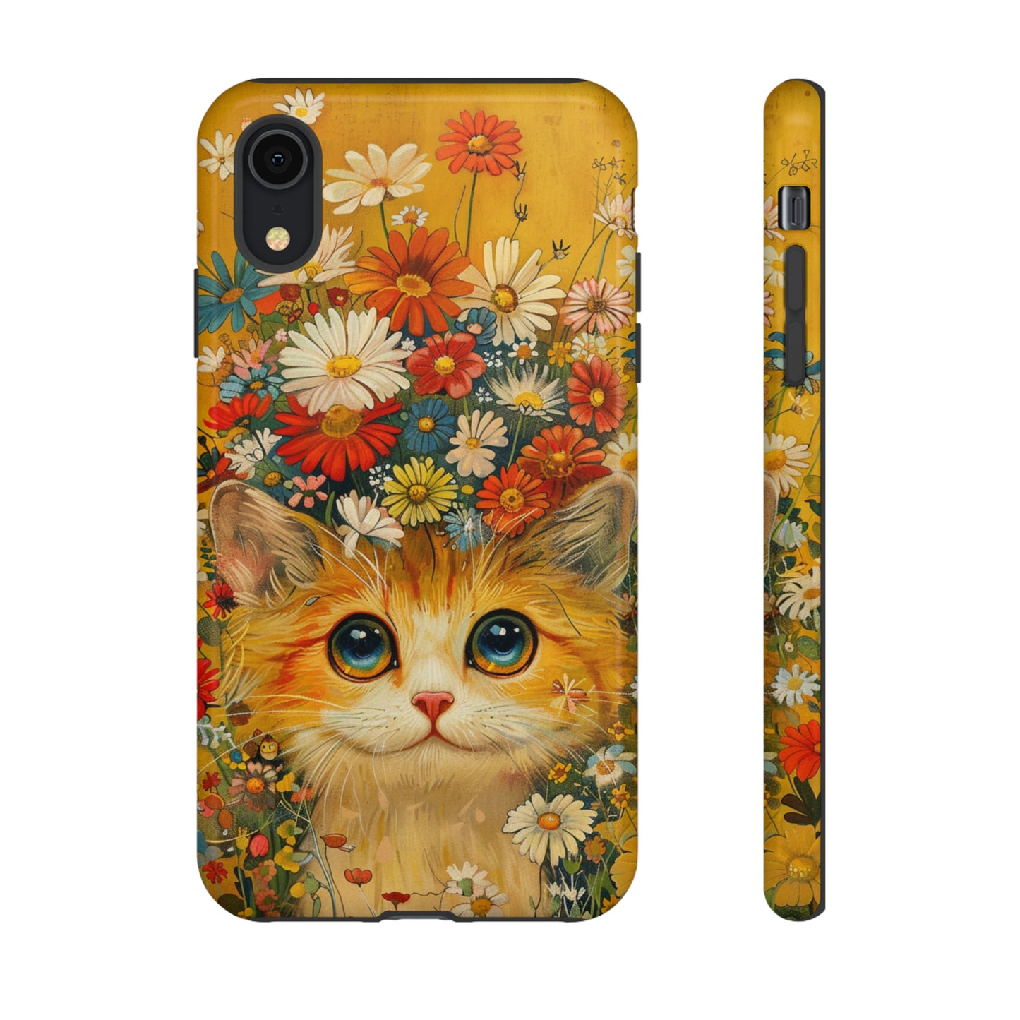 Cute Cat in Floral Garden Phone Case