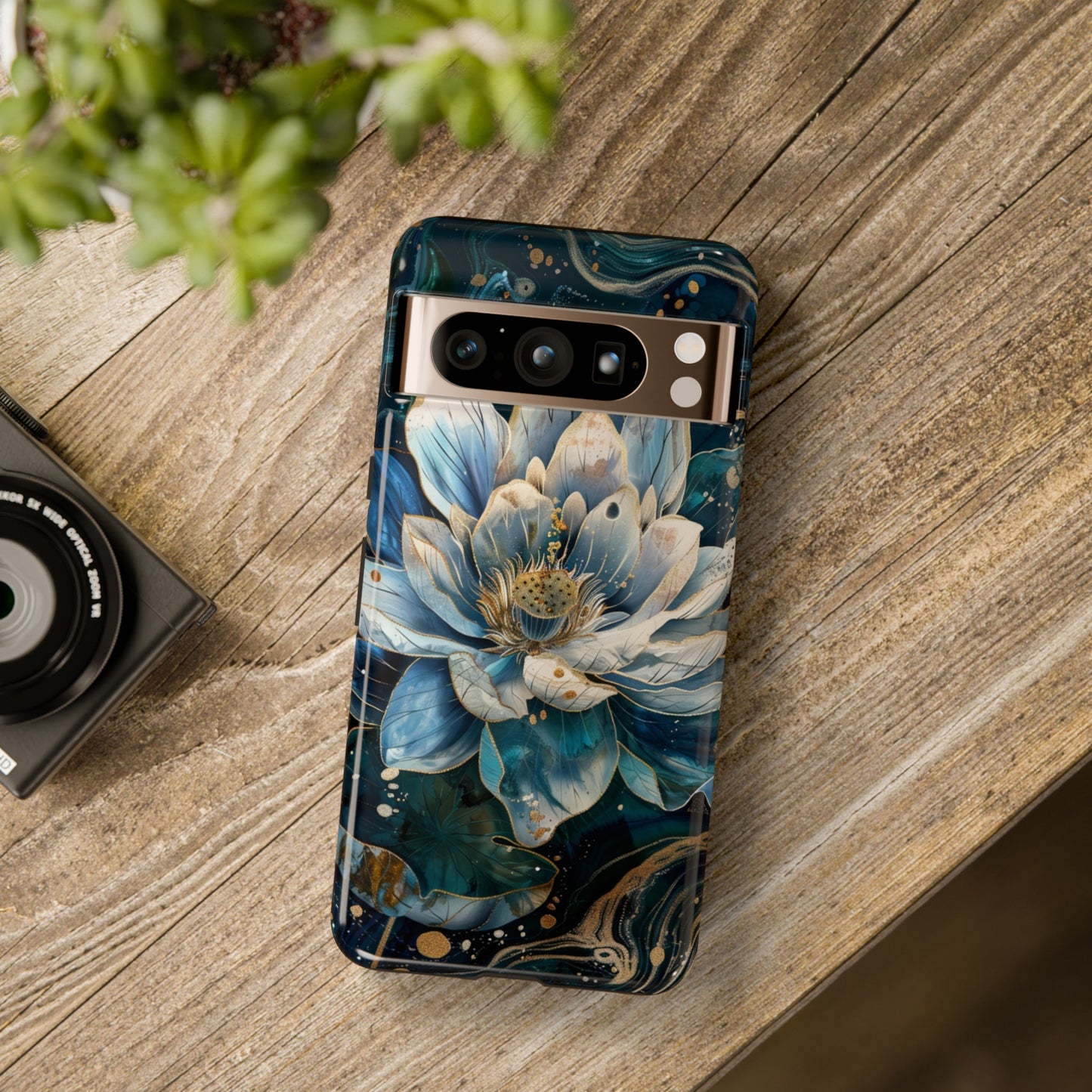 Zen Stained Glass Lotus Floral Design Phone Case