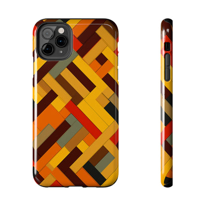 iPhone Tough Case: Intricate & Durable - The Weave Geometric Art Pattern