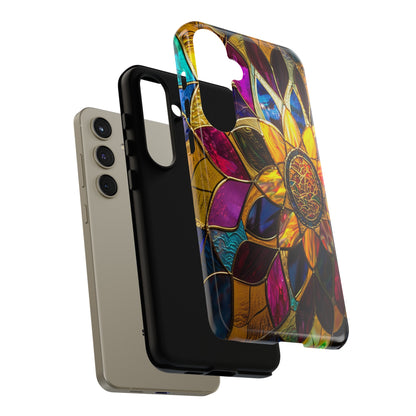 Cosmic Stained Glass Mandala Phone Case