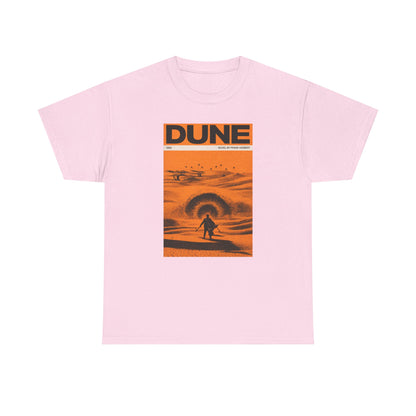Retro Dune Sandworm Desert Sci Fi Book Cover Style T Shirt Epic Space Tee