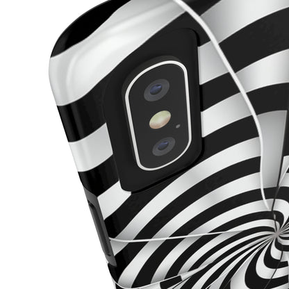 Trippy Black and White Optical Illusion Tough iPhone Case | Psychedelic Phone Cover