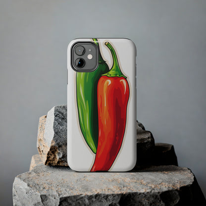 Green or Red Hot Chiles iPhone Case | New Mexico Fiery Flavors for Spice Lovers