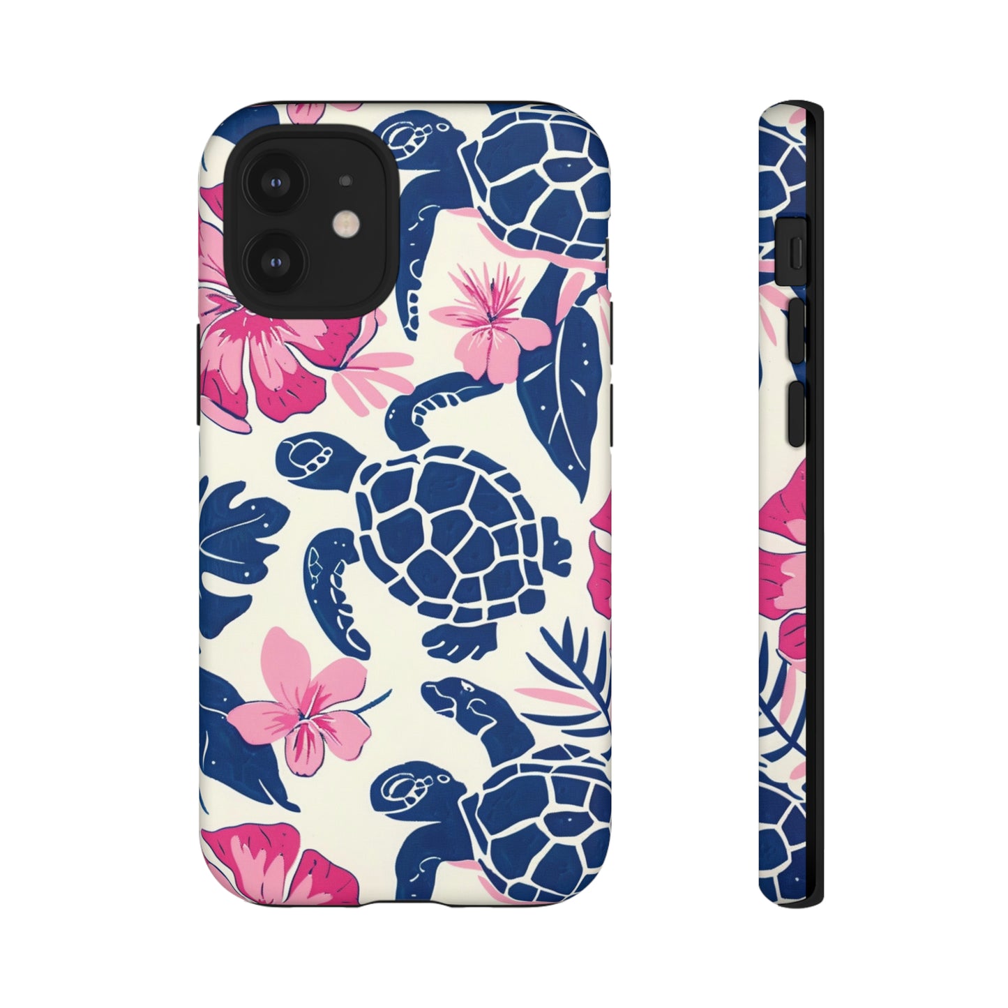 Undersea Floral Blue Sea Turtle Phone Case