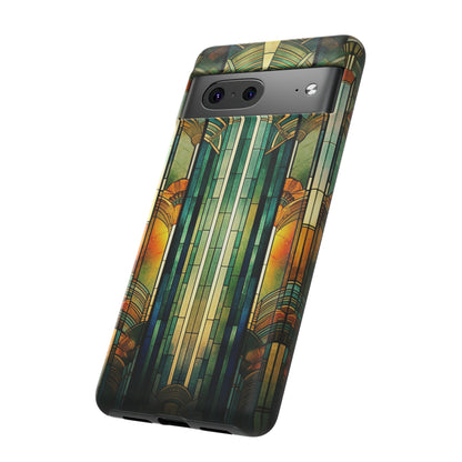 Art Deco Stained Glass floral Phone Case for iPhone 15, 14, Pro Max, 13, 12 & Samsung Galaxy S23, S22, S21, Google Pixel