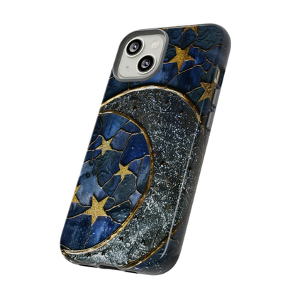 Moon Stars Stained Glass Starry Night Phone Case