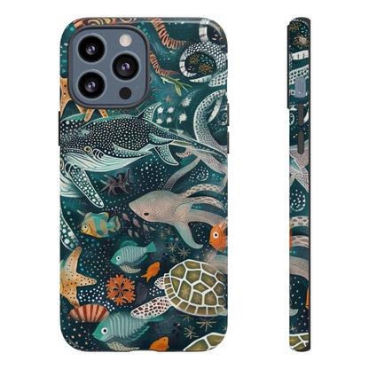 Undersea World Shark, Turtle, Manta Ray Phone Case