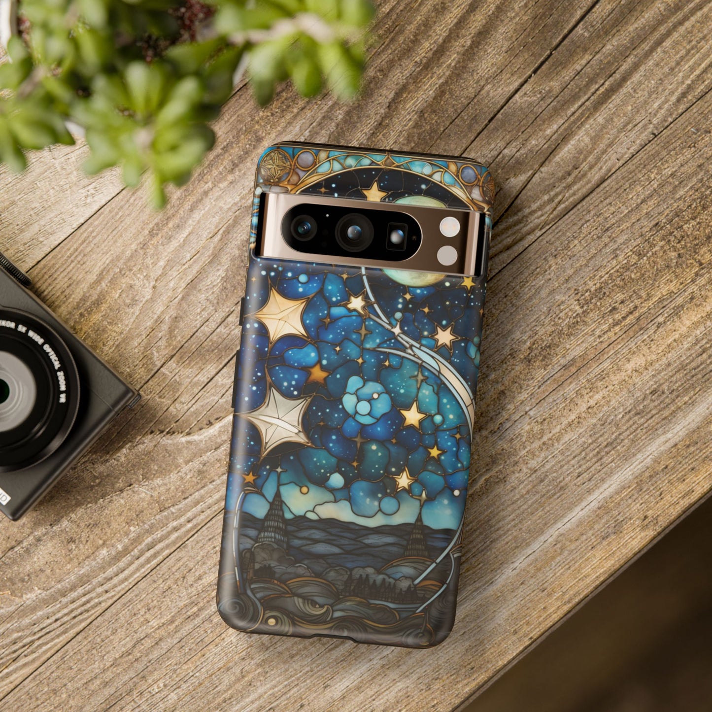 Boho Starry Night Stained Glass Artistry Phone Cover