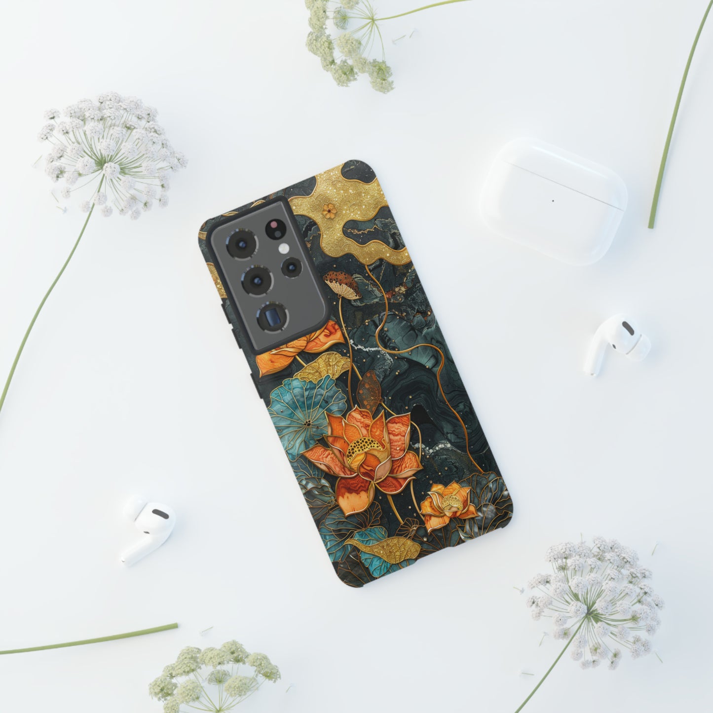 Chiyogami Floral Scroll Work Phone Case