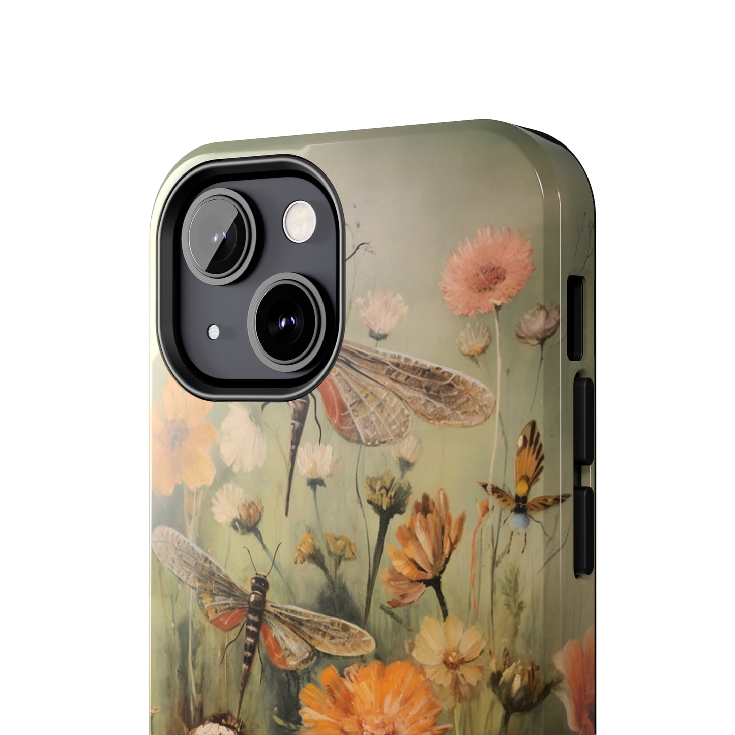 Dragonfly Floral Print iPhone Case | Nature-Inspired Elegance and Device Protection