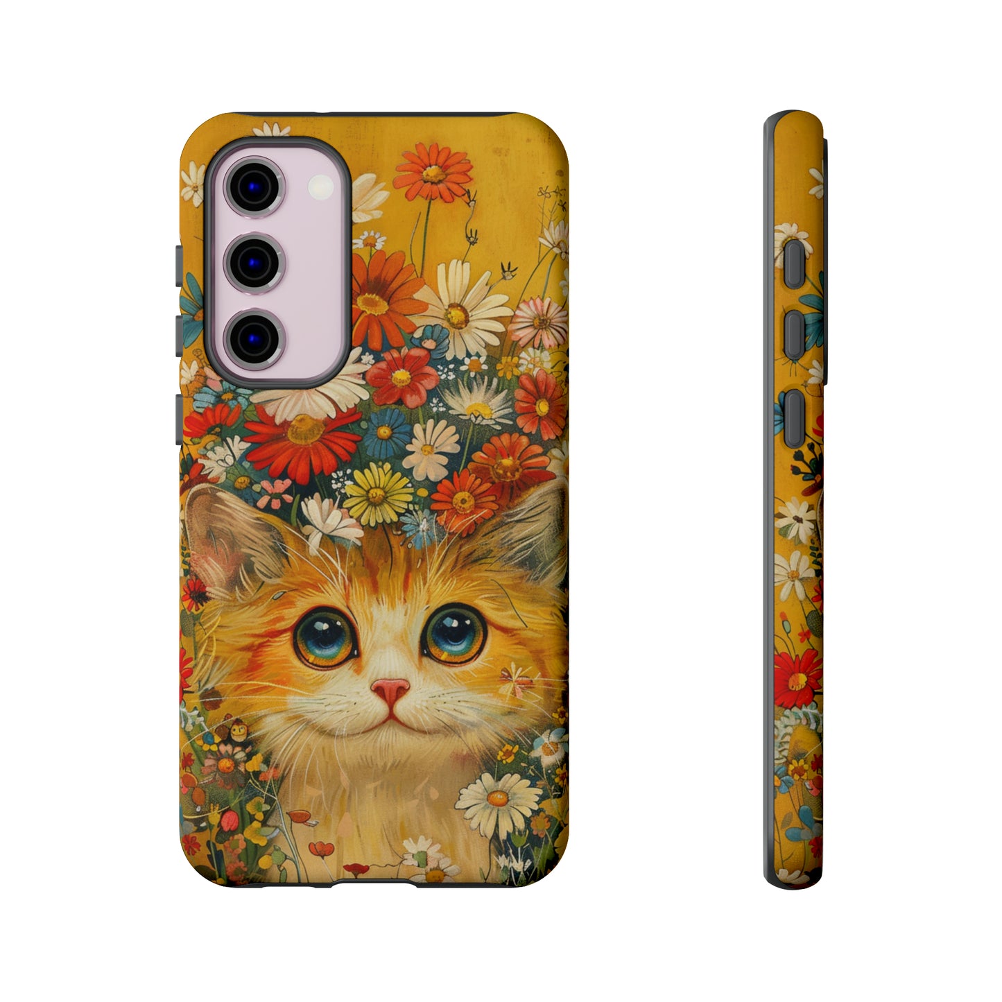 Cute Cat in Floral Garden Phone Case