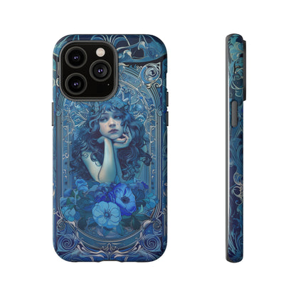 Blue Floral Art Nouveau Style Phone Case