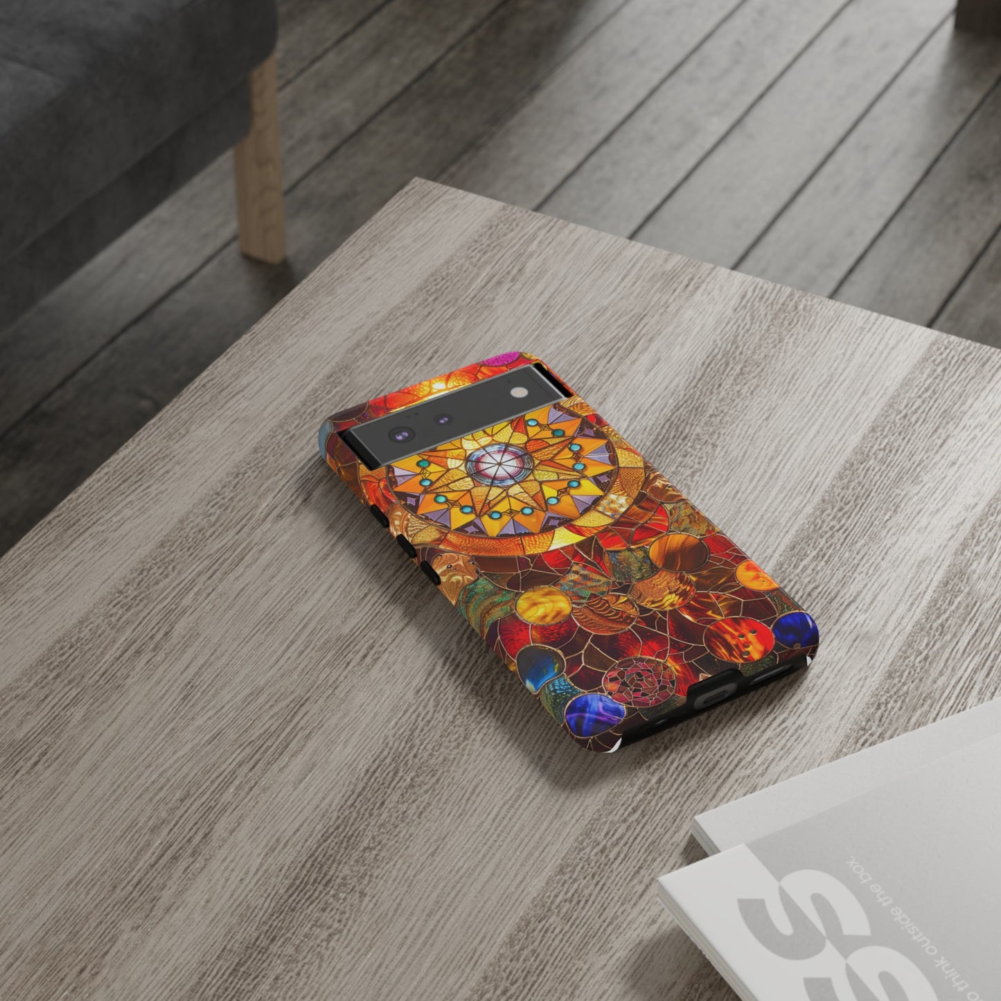 Cosmic Stained Glass Mandala Phone Case