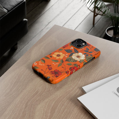 Orange Floral Phone Tough Case