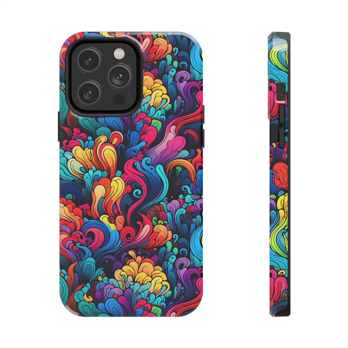 Psychedelic Rainbow Tough iPhone Case | Embrace Vibrant Style and Reliable Protection