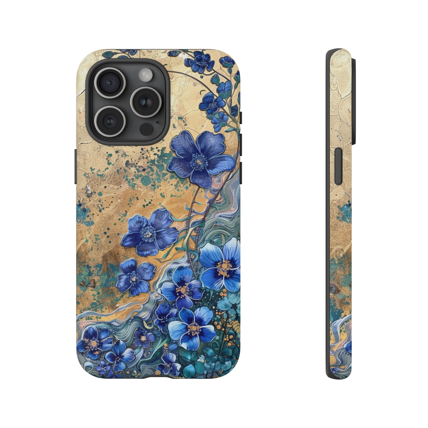 Forget Me Nots Vintage Color Splash Floral Design Phone Case