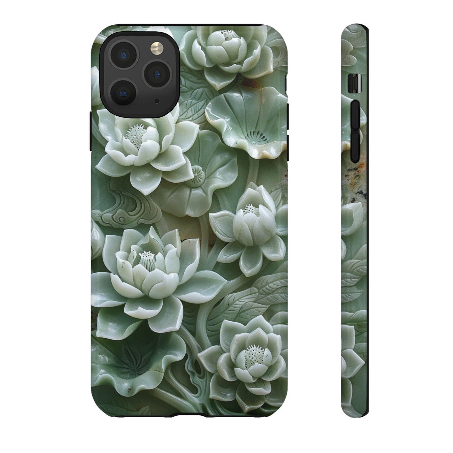 Green Jade Lotus Floral Art Phone Case