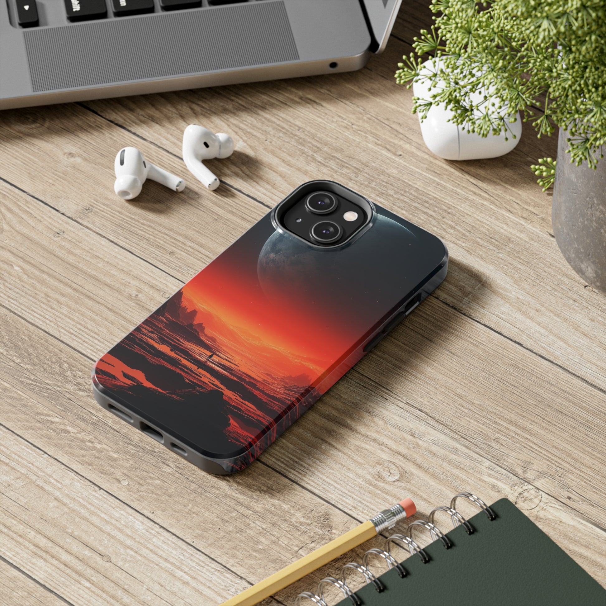 Futuristic Phone Case with Captivating Alien Planets Design