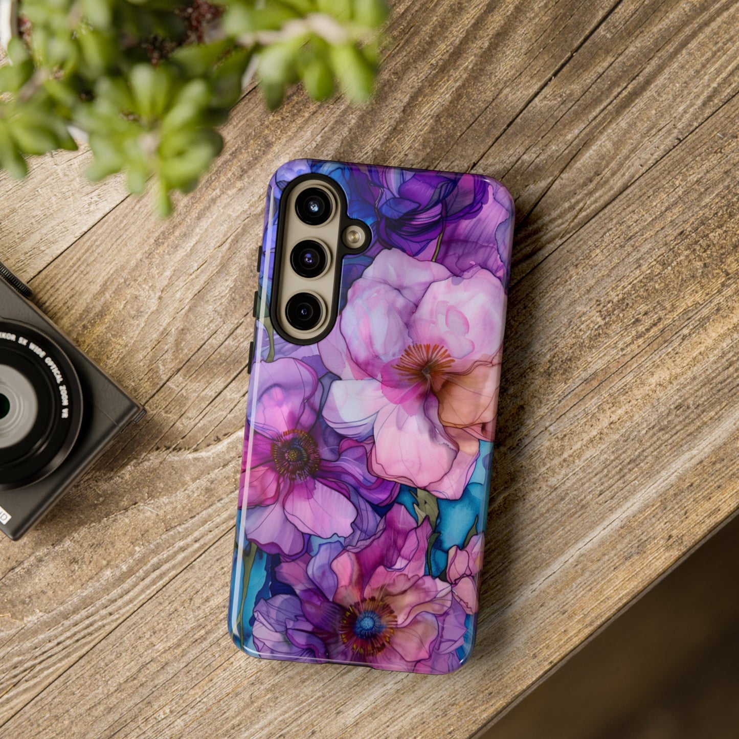 Elegant floral watercolor phone case for iPhone 15