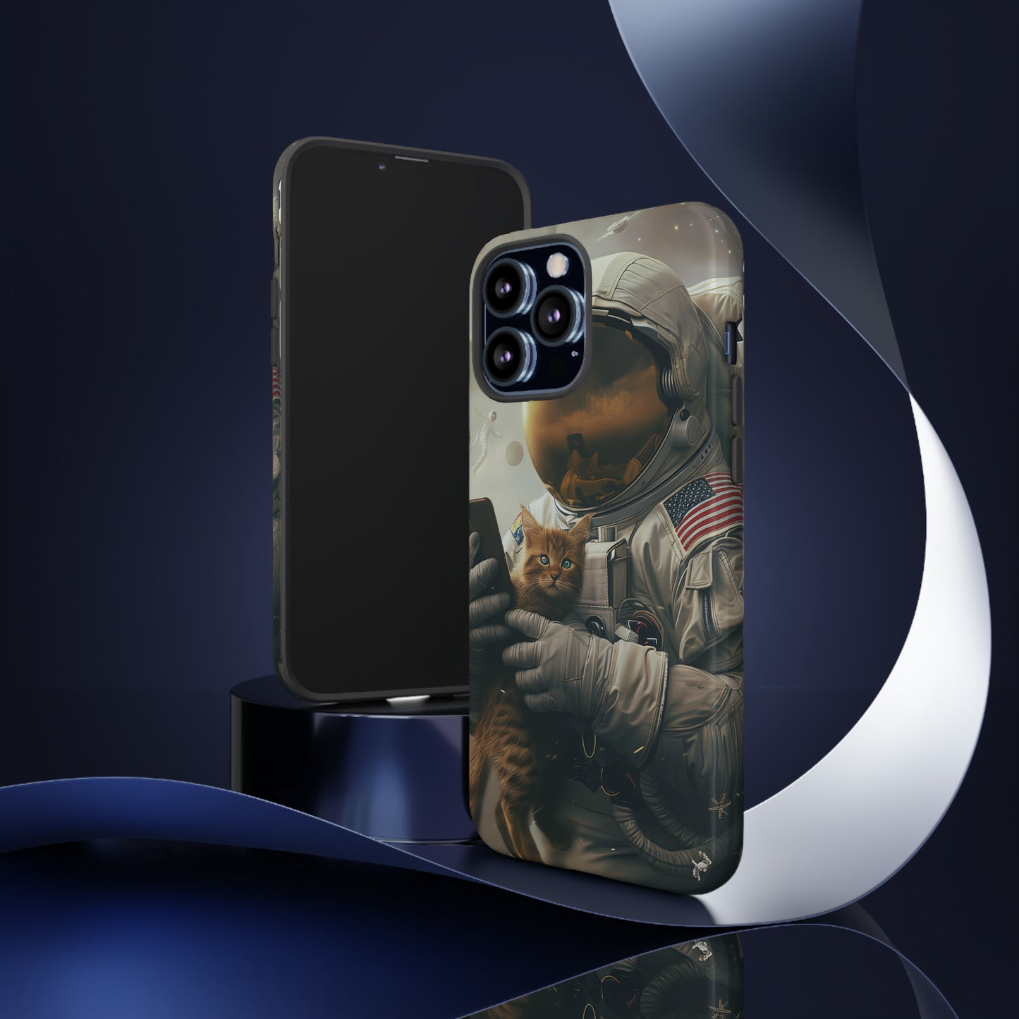 The Astronaut and the Cat Phone Case