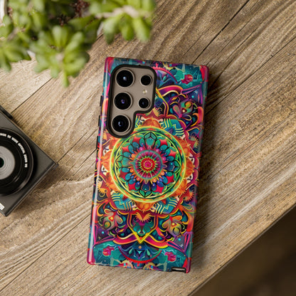 Cosmic Stained Glass Mandala Phone Case