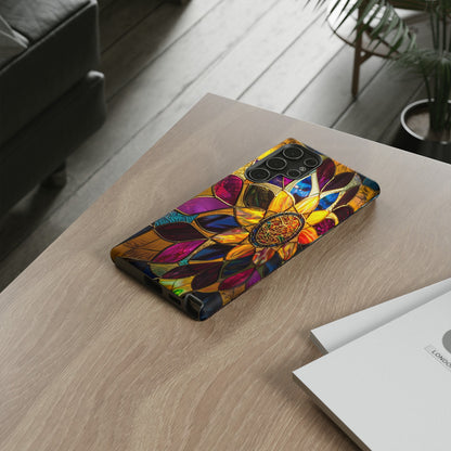 Cosmic Stained Glass Mandala Phone Case