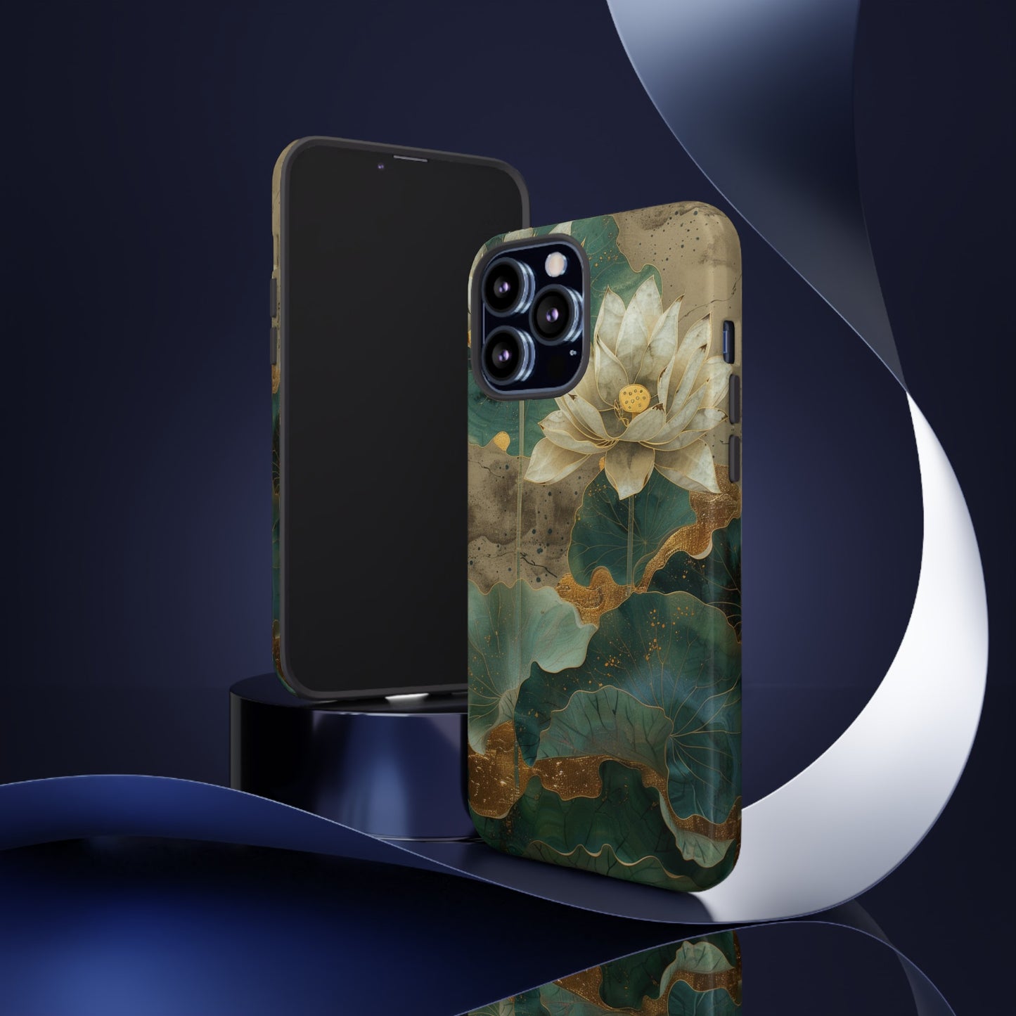 Zen Stained Glass Lotus Floral Design Phone Case