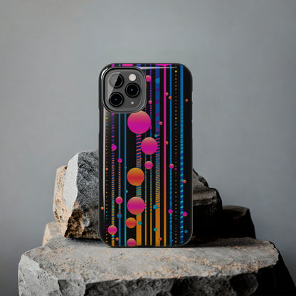 Experience a Blast from the Past: Retro Psychedelic Bubbles Tough Case for Apple iPhone Models