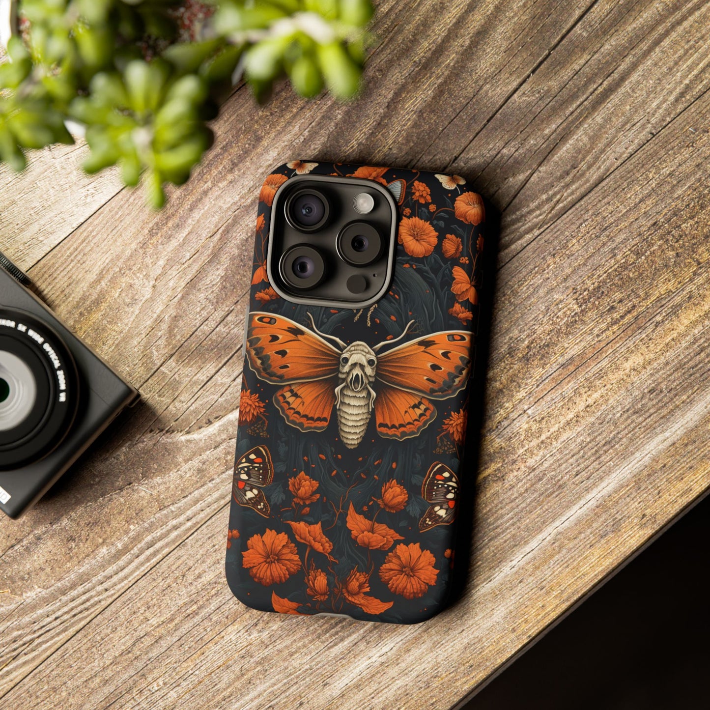 Eerie Elegance Halloween Goth Moth Phone Cover