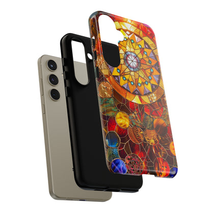 Cosmic Stained Glass Mandala Phone Case